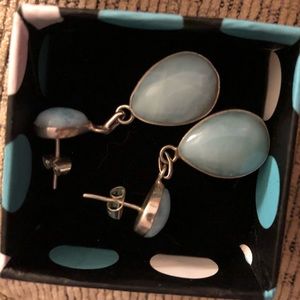 Larimar and silver earrings
